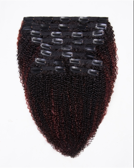 #33 Highlighted Coily Clip-in Hair Extensions