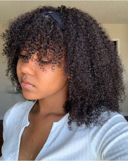 Coily Bangs Headband Wig