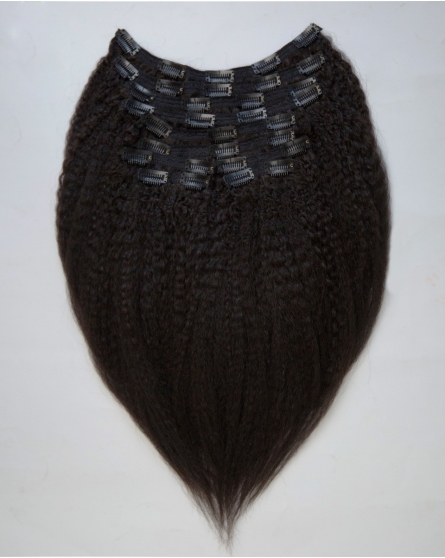 Glam Full Head Set Kinky Blow Out Clip in