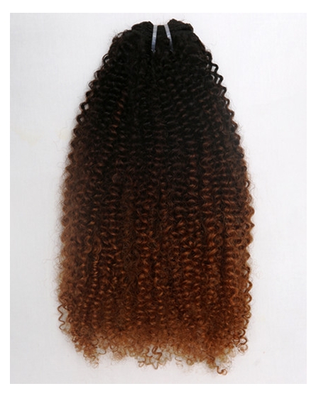 Ombre Colored Coily Textured Wefted Hair