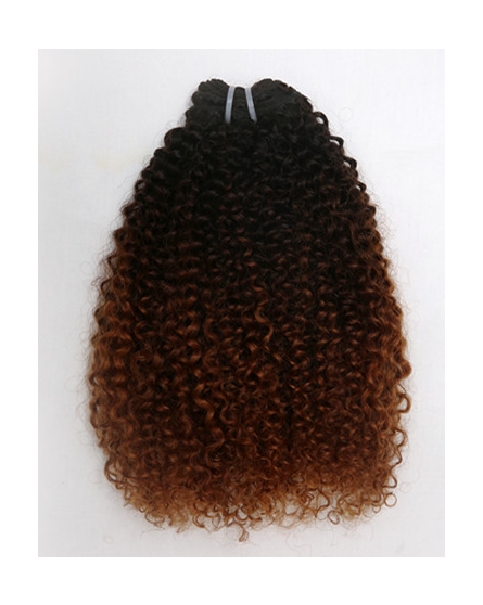 Ombre Colored Curly Textured  Wefted Hair