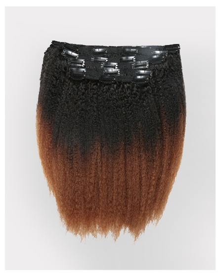 Ombre Colored Kinky Blow Out Clip in