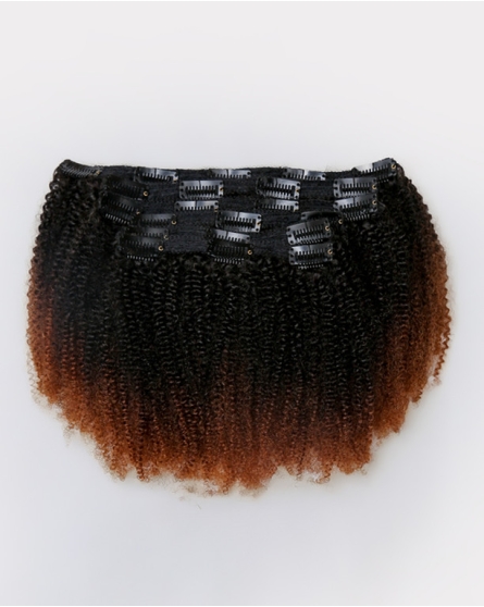 Ombre Colored Kinky Textured Clip-in Hair extension